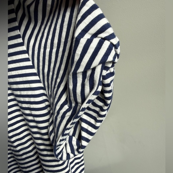 J.Crew blue & white striped short sleeve puffed sleeve crewneck T-shirt small - Picture 5 of 9